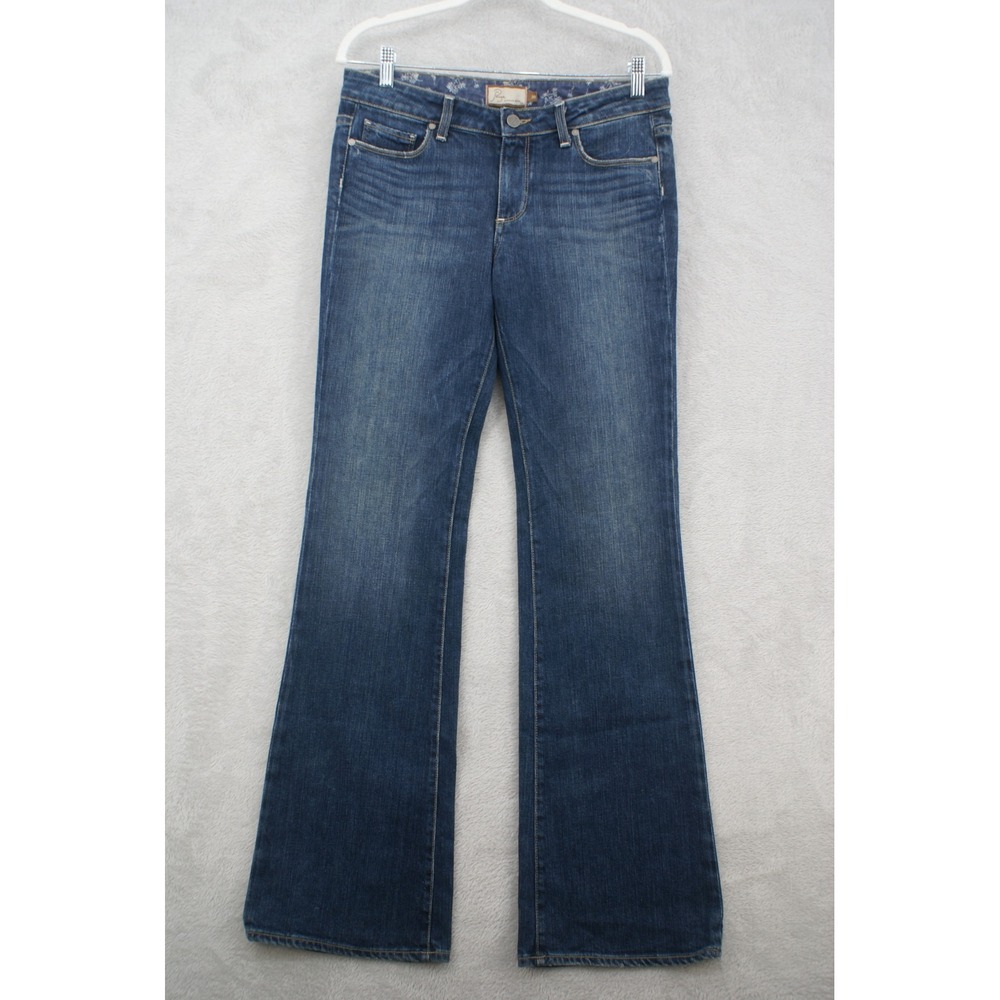 Paige Hollywood Hills Jeans Womens 30 Flare Bootcut Blue Made USA Premium Denim